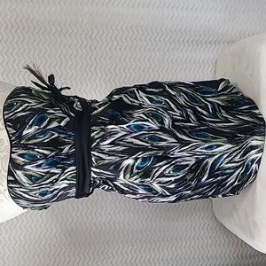 Trixxi junior strapless dress in white and black.